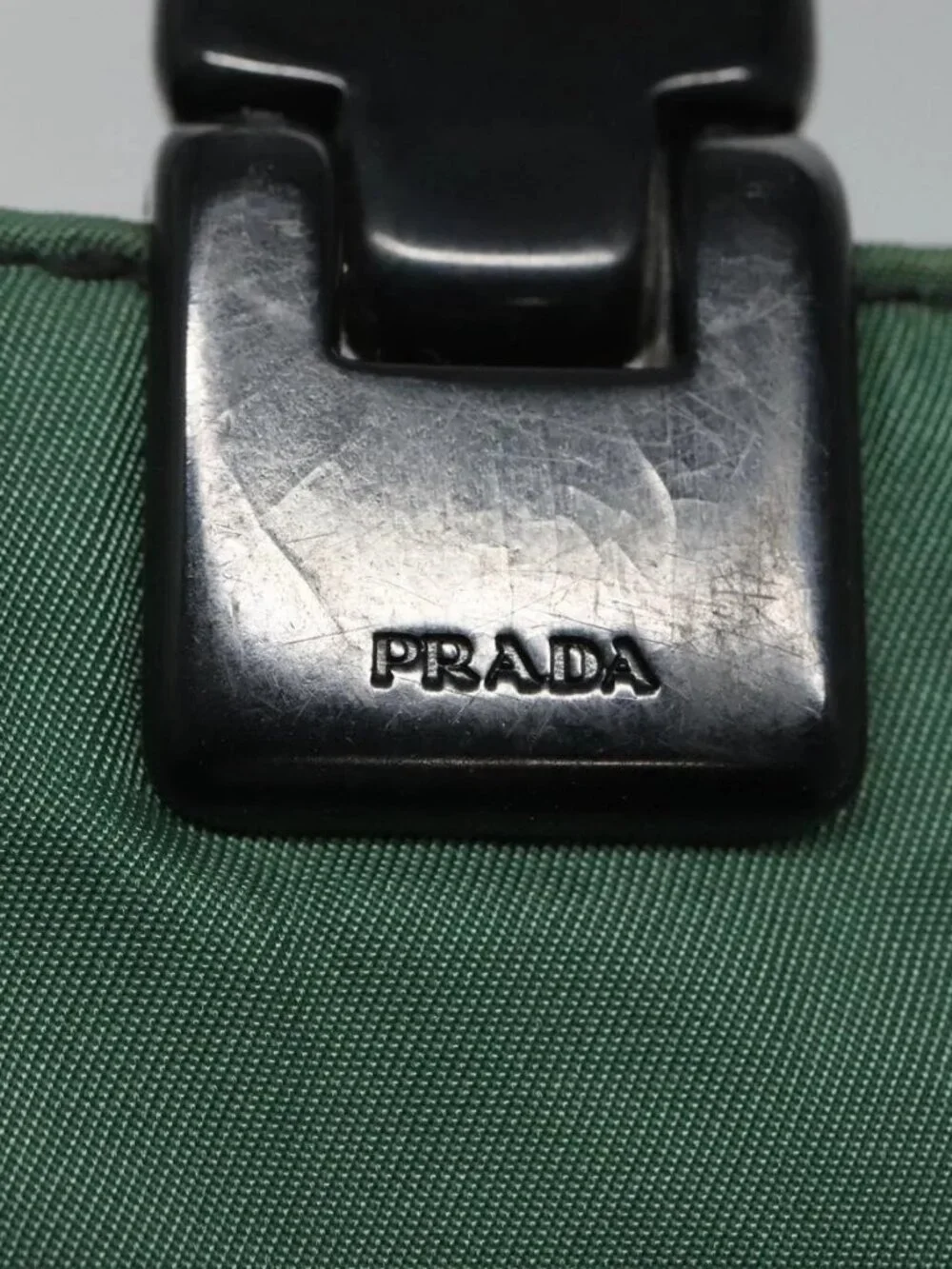 PRADA Hand Bag Nylon Green Auth th5642